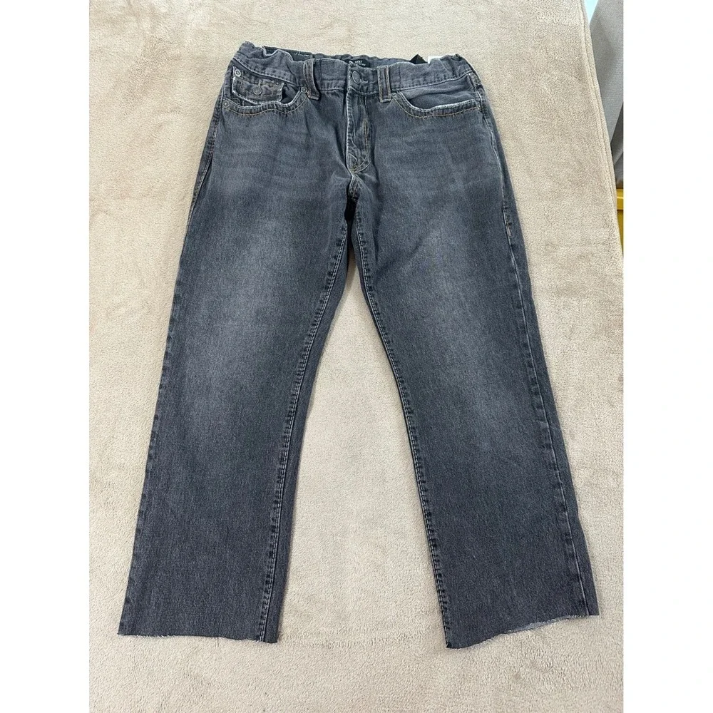 True Religion Ricky Relaxed Straight Big T Flap Jeans Mens size 36 Gray